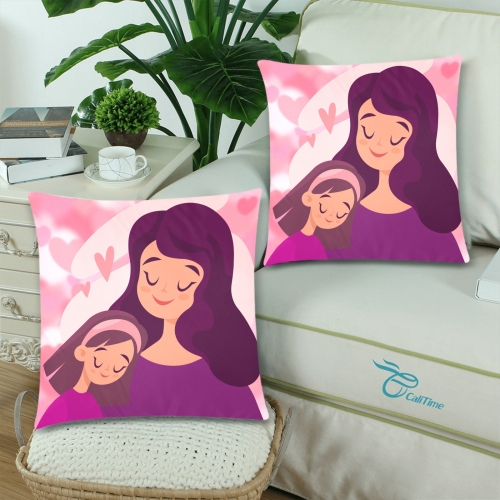Throw Pillow Cover 18"x 18" (Twin Sides) (Set of 2)