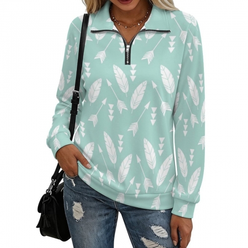 Women's Quarter Zip Pullover Sweatshirt