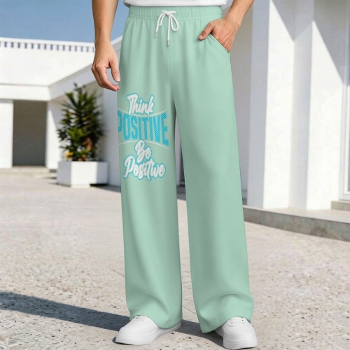 Men's Drawstring Wide Leg Casual Pants