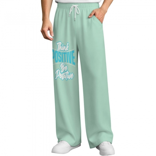 Men's Drawstring Wide Leg Casual Pants