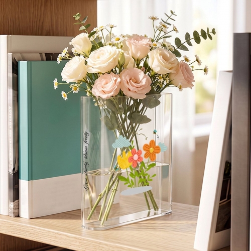 Acrylic Book Shaped Vase（Front & Side）
