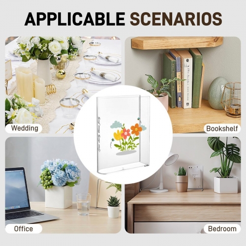 Acrylic Book Shaped Vase（Front & Side）