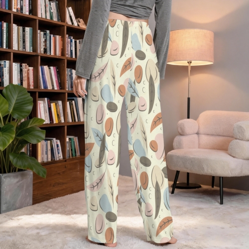 Women's Drawstring Lounge Pants Without Pockets ( Model L84 ) | Ships from USA