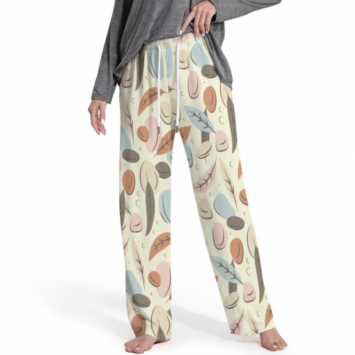 Women's Drawstring Lounge Pants Without Pockets ( Model L84 ) | Ships from USA