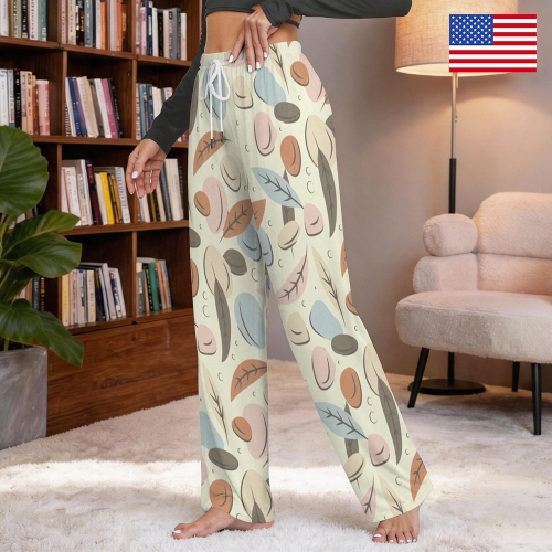 Women's Drawstring Lounge Pants Without Pockets ( Model L84 ) | Ships from USA