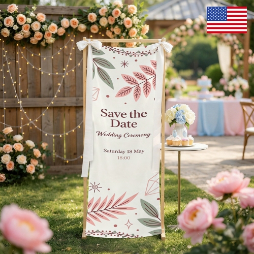Polyester Peach Skin Wall Tapestry with Ribbons 12" x 40" | Ships from USA