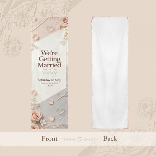 Polyester Peach Skin Wall Tapestry with Ribbons 15" x 50" | Ships from USA