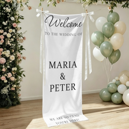 Polyester Peach Skin Wall Tapestry with Ribbons 20" x 63" | Ships from USA
