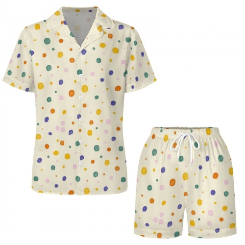 Women's Satin Camp Collar Short Sleeve Pajama Set