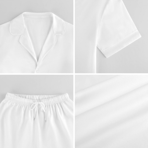 Women's Satin Camp Collar Short Sleeve Pajama Set