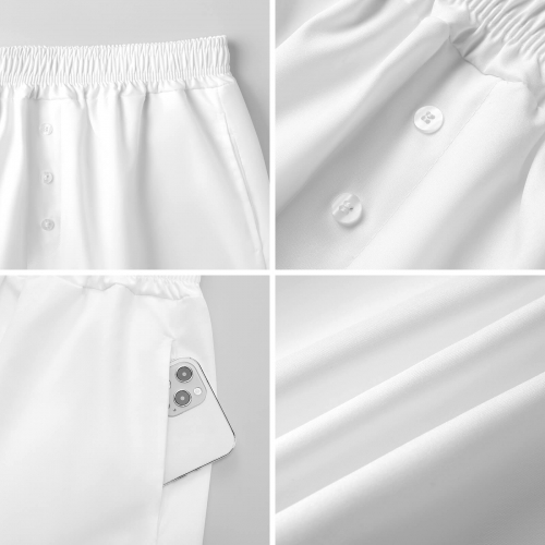Women's Satin Pajama Shorts with Pockets