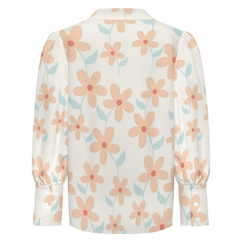 Women's Satin Lantern Long Sleeve Shirt