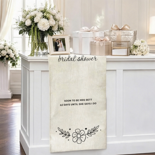 Cotton Linen Wall Tapestry with Ribbons 12" x 40" | Ships from USA
