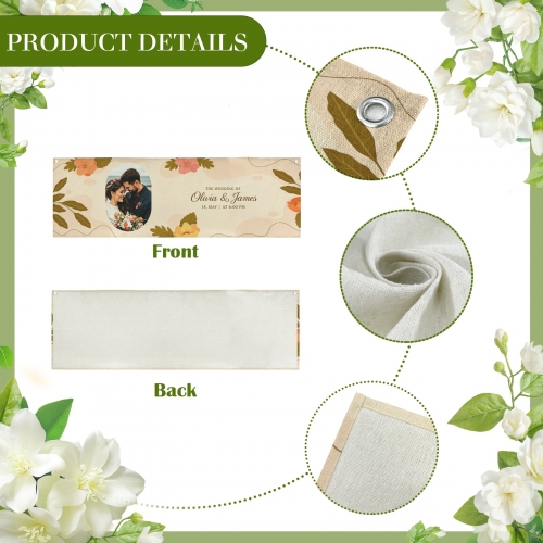 Cotton Linen Wall Tapestry with Ribbons 40" x 12" | Ships from USA