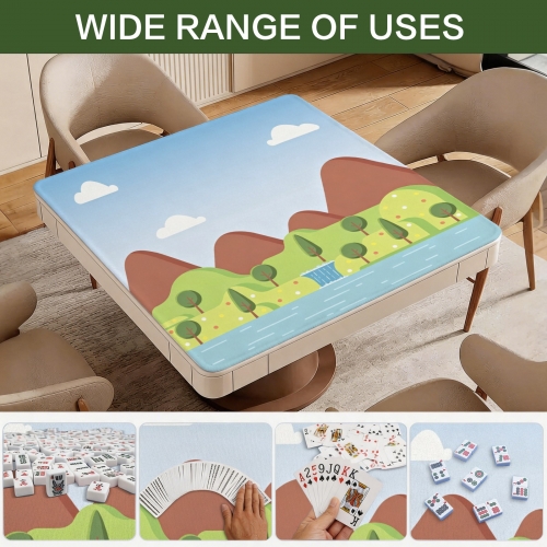 Stitched-Edge Mahjong Table Mat 33" x 33"