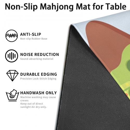 Stitched-Edge Mahjong Table Mat 33" x 33"