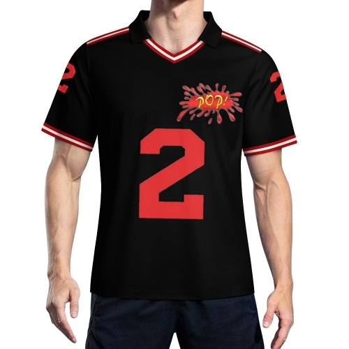 Men's V-Neck Soccer Jersey （Size 2XL）