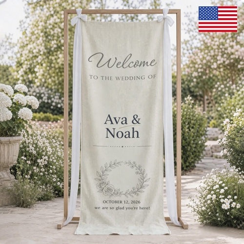 Cotton Linen Wall Tapestry with Ribbons 24" x 75" | Ships from USA