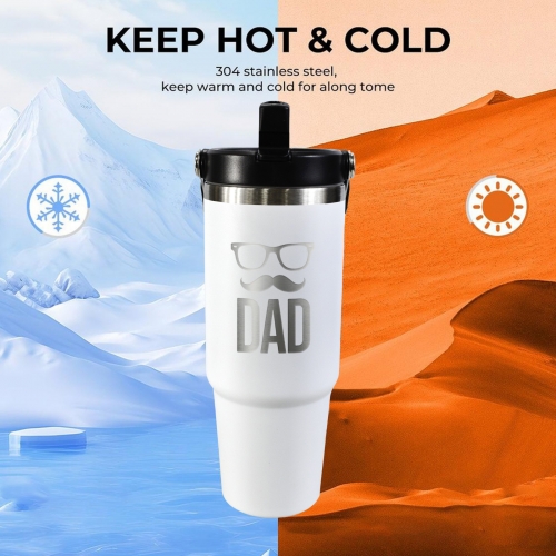 30oz Top Handle Tumbler ( One-Sided Engraved ) | Ships from USA