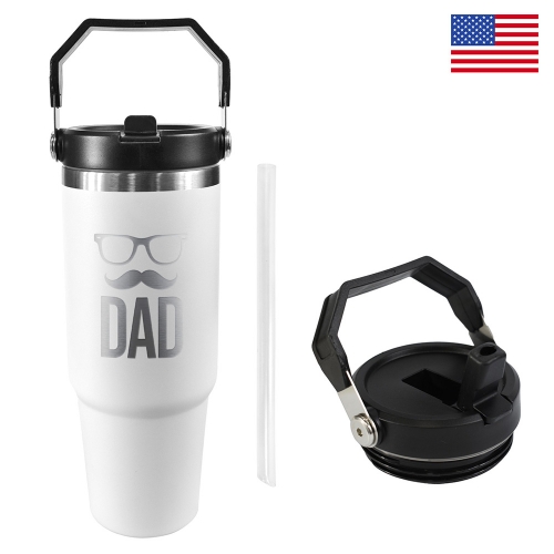 30oz Top Handle Tumbler ( One-Sided Engraved ) | Ships from USA