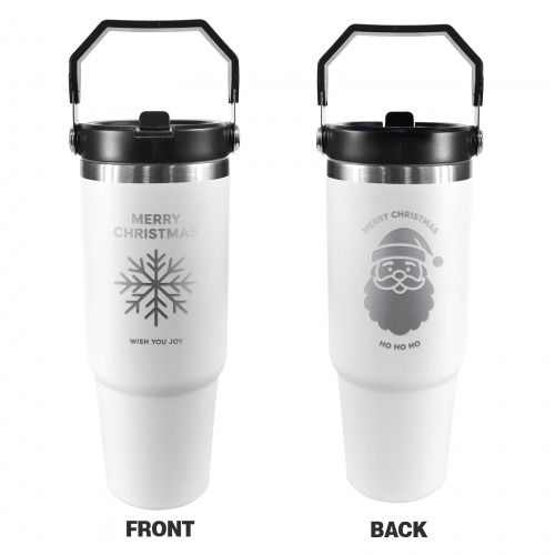 30oz Top Handle Tumbler ( Two-Sided Engraved ) | Ships from USA