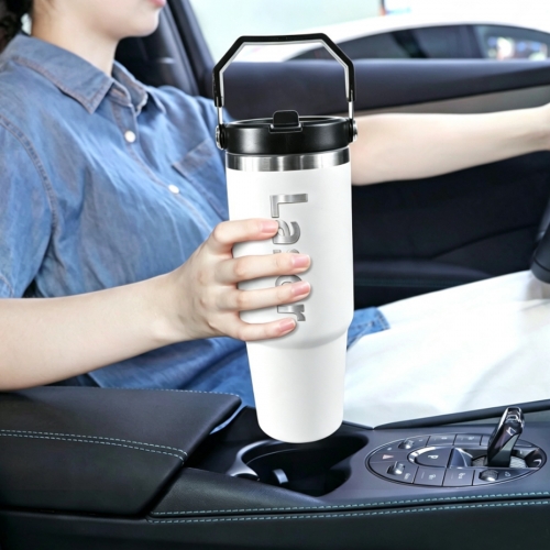 30oz Top Handle Tumbler ( Two-Sided Engraved ) | Ships from USA