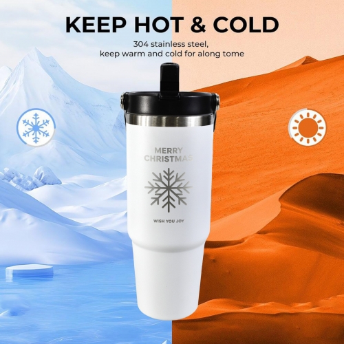 30oz Top Handle Tumbler ( Two-Sided Engraved ) | Ships from USA