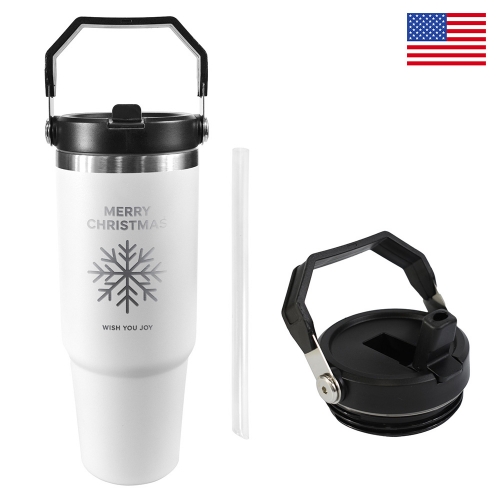 30oz Top Handle Tumbler ( Two-Sided Engraved ) | Ships from USA