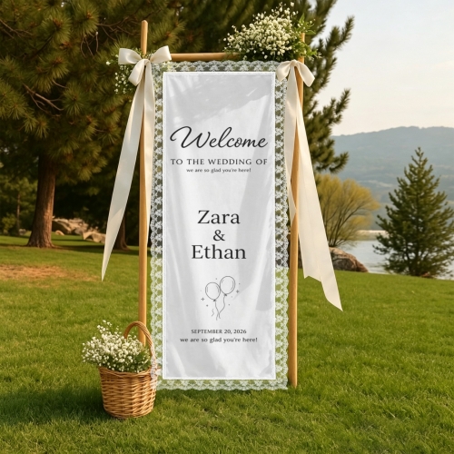Peach Skin Tapestry with Lace Trim & Ribbons 24" x 75"