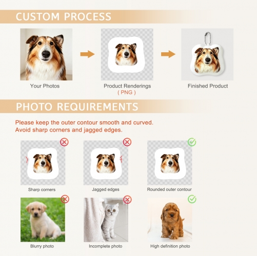 Custom Photo Shaped Keychain ( 10cm ) | Ships from USA