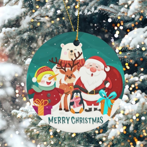 Round Ceramic Ornament ( Two Sides ) | Ships from USA