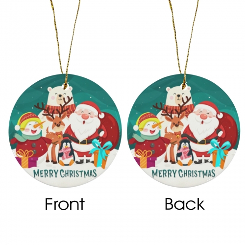 Round Ceramic Ornament ( Two Sides ) | Ships from USA