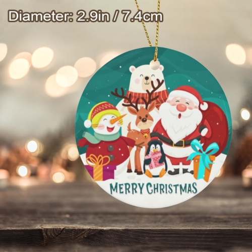 Round Ceramic Ornament ( Two Sides ) | Ships from USA
