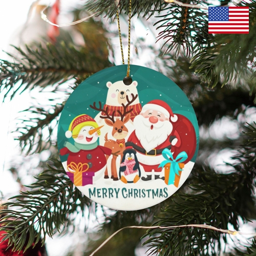 Round Ceramic Ornament ( Two Sides ) | Ships from USA