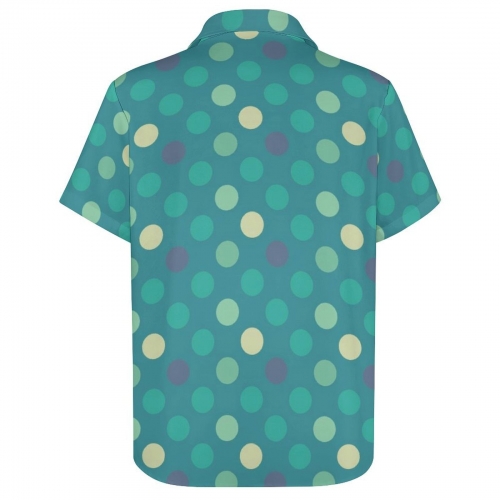 All Over Print Cotton Men's Lapel Short Sleeve Shirt With Pocket