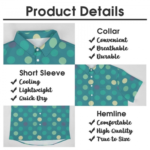 All Over Print Cotton Men's Lapel Short Sleeve Shirt With Pocket