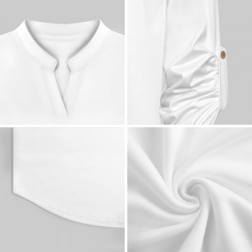 Women's V‑Neck Long‑Sleeve Casual Shirt