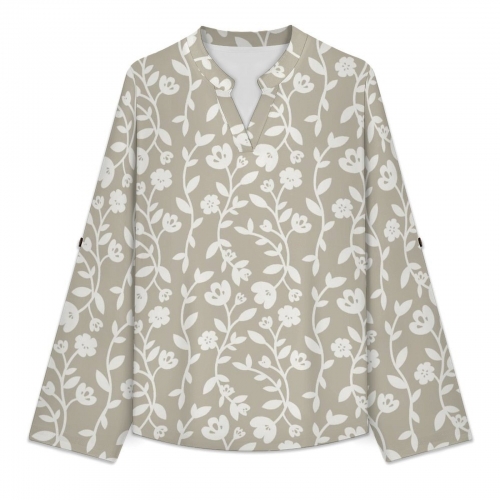 Women's V‑Neck Long‑Sleeve Casual Shirt