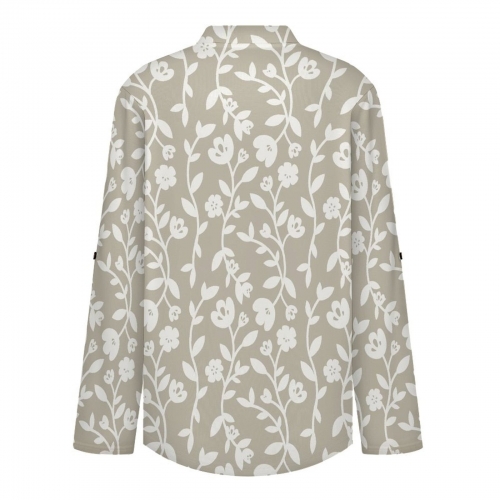 Women's V‑Neck Long‑Sleeve Casual Shirt