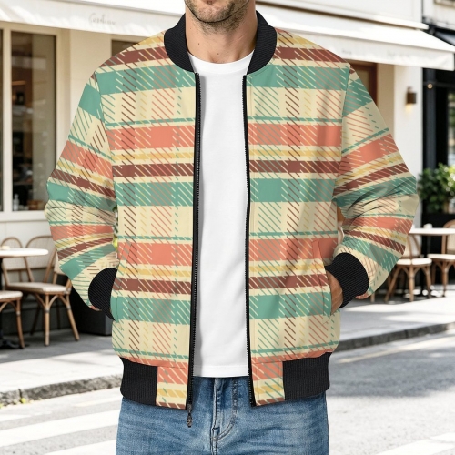 Men's Casual Zip‑Up Bomber Jacket
