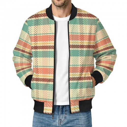 Men's Casual Zip‑Up Bomber Jacket