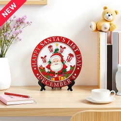 Round Art Decorative Plate With Stand