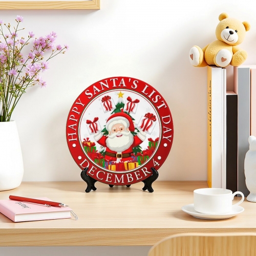 Round Art Decorative Plate With Stand