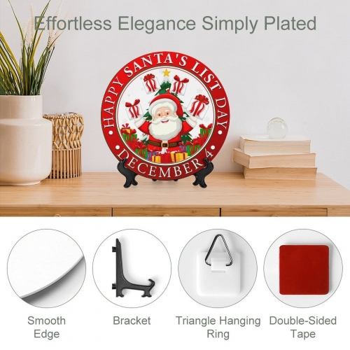 Round Art Decorative Plate With Stand