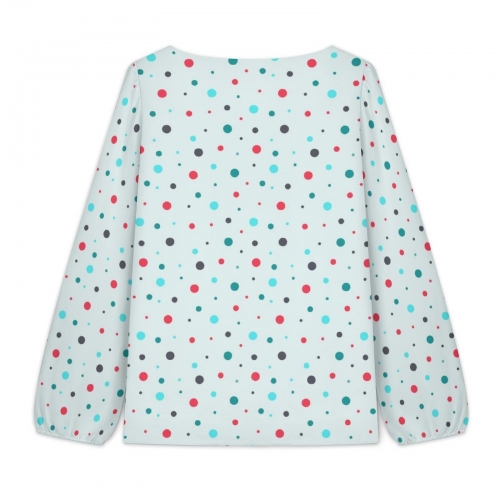 Women's V‑Neck Lantern Long‑Sleeve Blouse