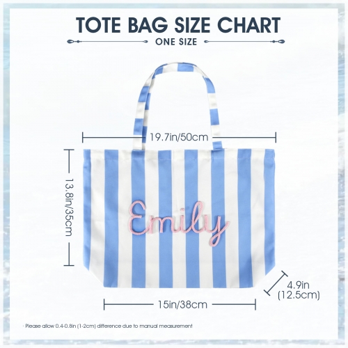 Striped Canvas Tote Bag