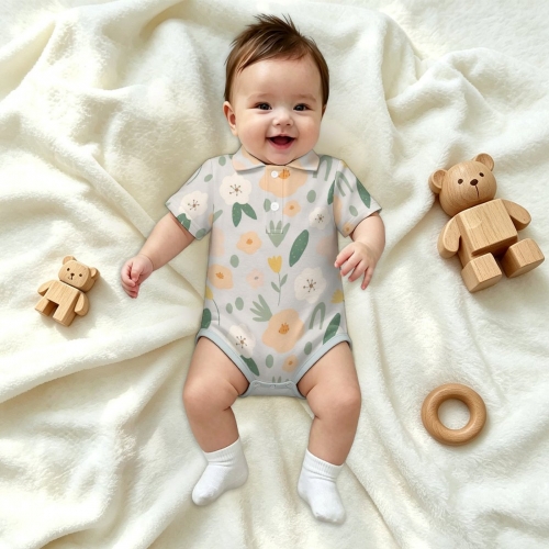 Baby Short Sleeve Polo Romper