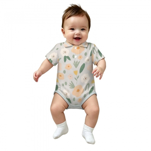 Baby Short Sleeve Polo Romper
