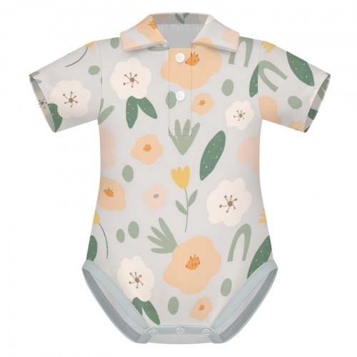 Baby Short Sleeve Polo Romper