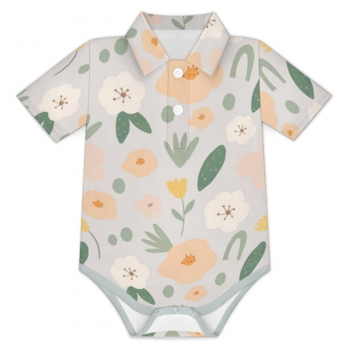Baby Short Sleeve Polo Romper